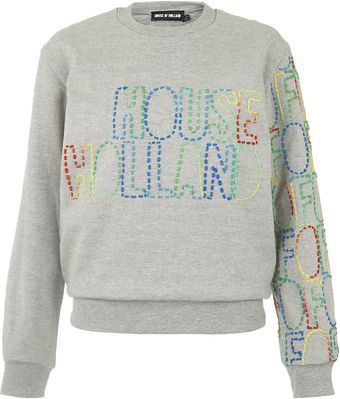House Of Holland Embroidered Logo Sweater - Lyst