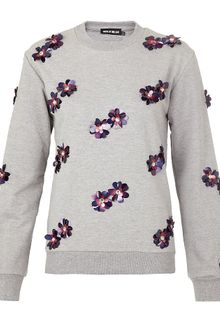 House Of Holland Sequin Flower Sweater - Lyst