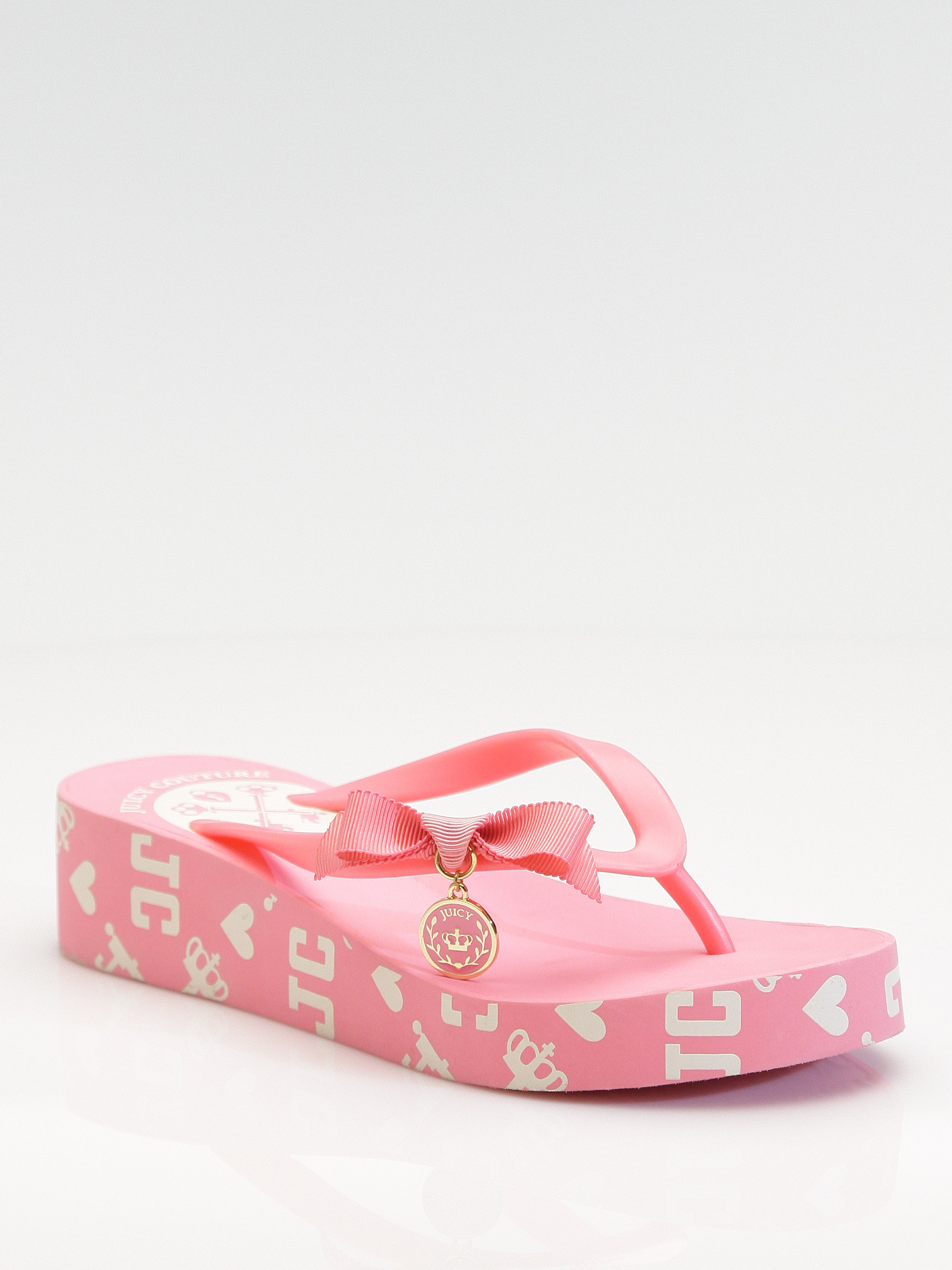 Juicy Couture Rubber Platform Flip Flops In Pink Watermelon Lyst 7806