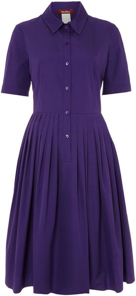 Max Mara Studio Europa Pleated Shirt Dress with Tie Belt - Lyst