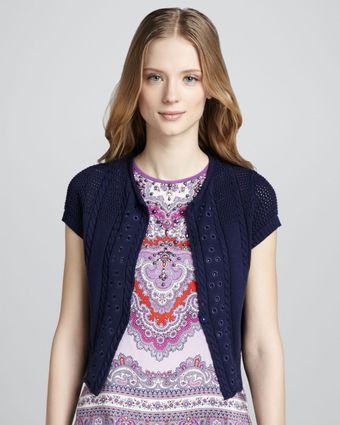 Nanette Lepore Lyre Tambourine Knit Cardigan - Lyst