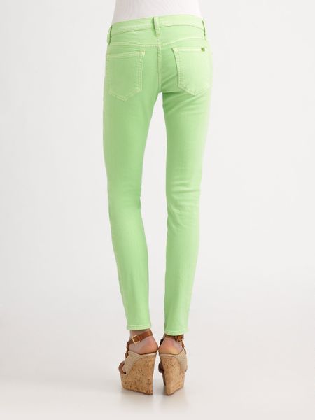 Ralph Lauren Blue Label Skinny Neon Jeans In Green Lime Green Lyst 