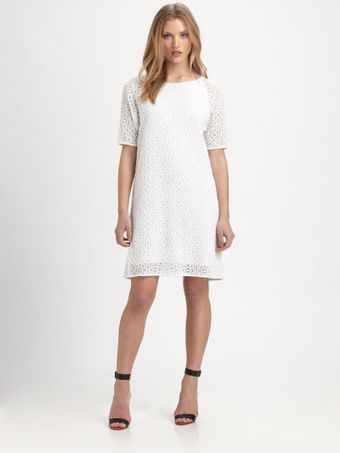 Tibi Geometric Lace Dress - Lyst