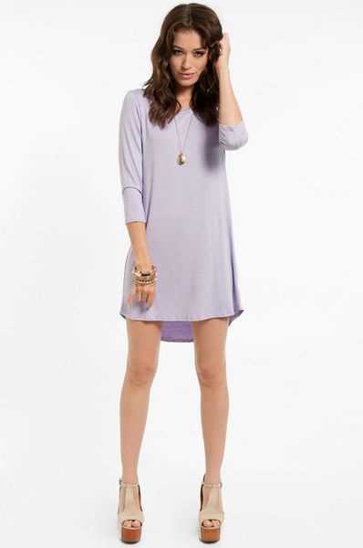 Tobi Down Low Tunic Dress in Purple (lavender)