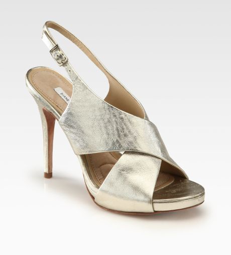 Slingback (gold in Sandals Crisscross metallic slingback Metallic crisscross Leather Gold prada sandals leather