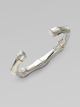 Gucci Sterling Silver Bamboo Bracelet - Lyst