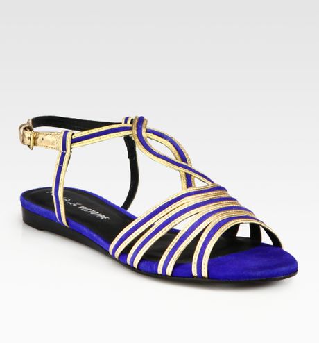 Metallic and Slingback slingback Gladiator  in Leather Sandals Gold sandals (cobalt gladiator gold