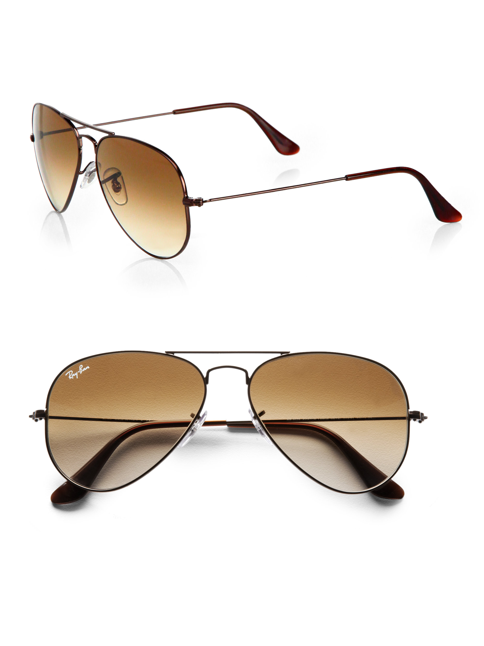 Ray Ban Original Aviator Sunglasses In Brown Lyst 