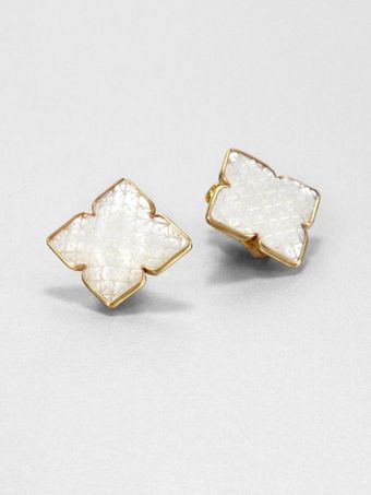 Stephen Dweck Motherofpearl Etched Earrings - Lyst