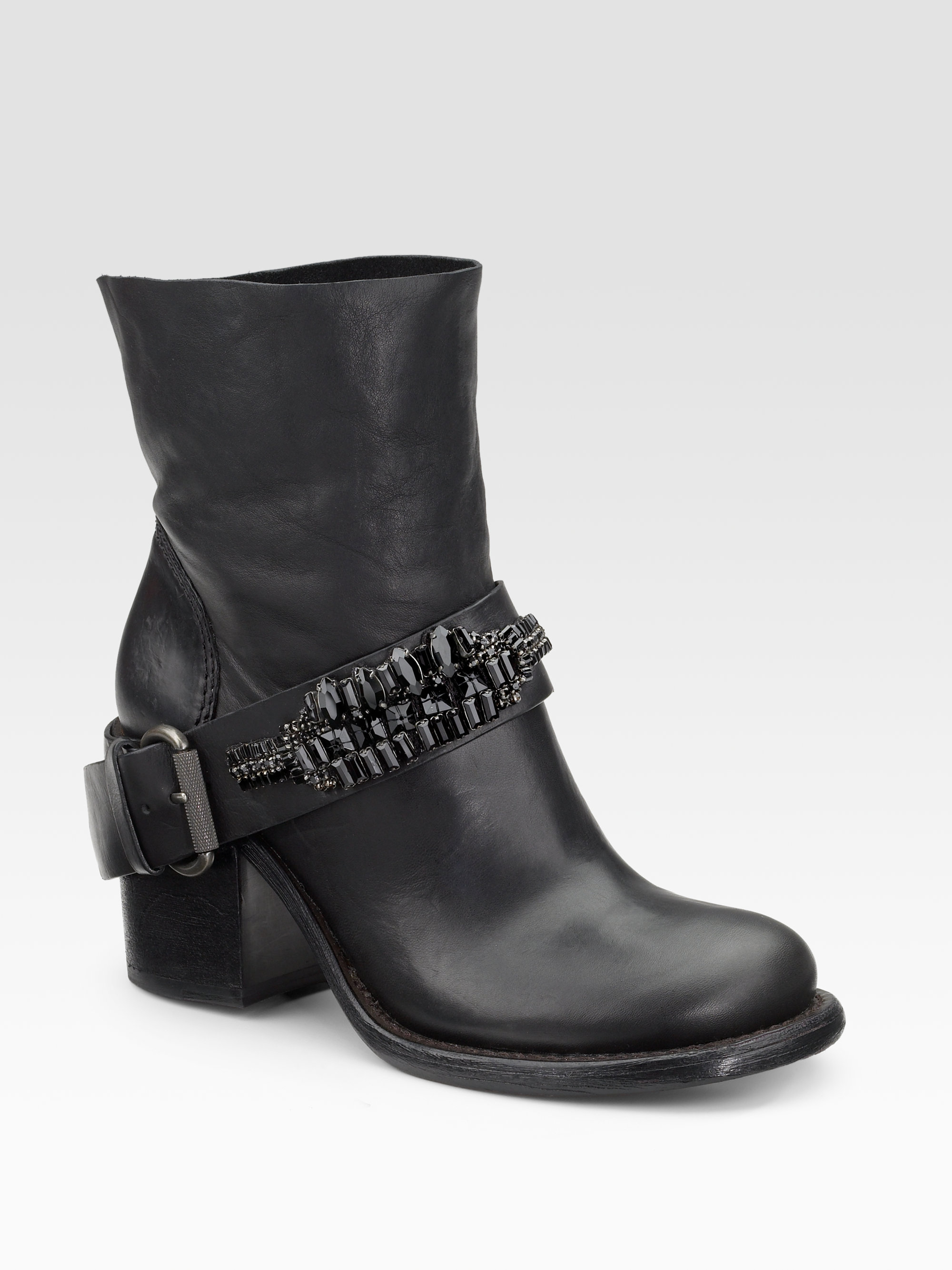 Vera Wang Lavender Casey Embellished Ankle Boots in Black Lyst