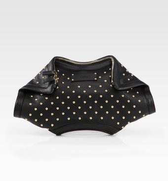 Alexander McQueen Studded Demanta Clutchblack - Lyst
