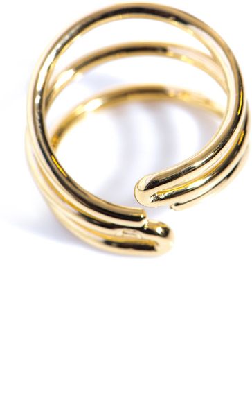 Balenciaga Triple Wrap Around Ring in Gold | Lyst