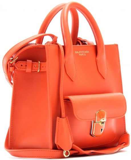 Balenciaga Padlock Mini Leather Shoulder Bag in Orange | Lyst