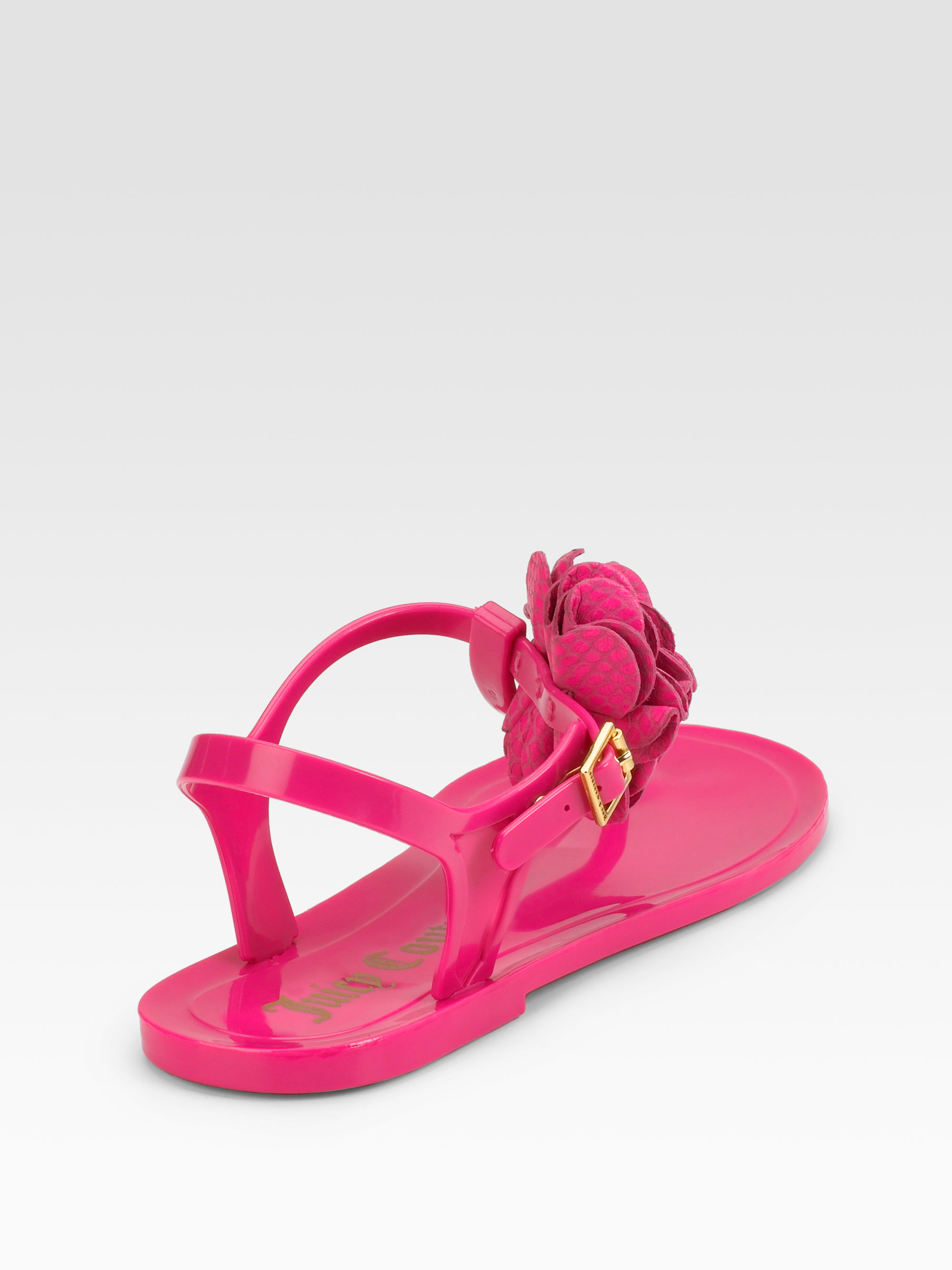 Juicy Couture Flower Thong Sandals In Pink Lyst