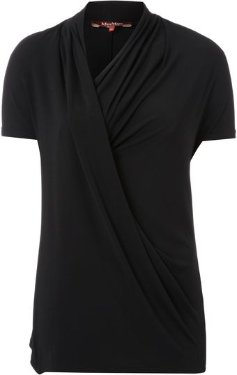 Max Mara Studio Addotto Cowl Neck Draped Top - Lyst