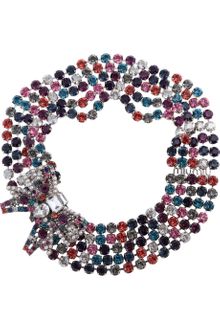 Miu Miu Crystal Bow Necklace - Lyst