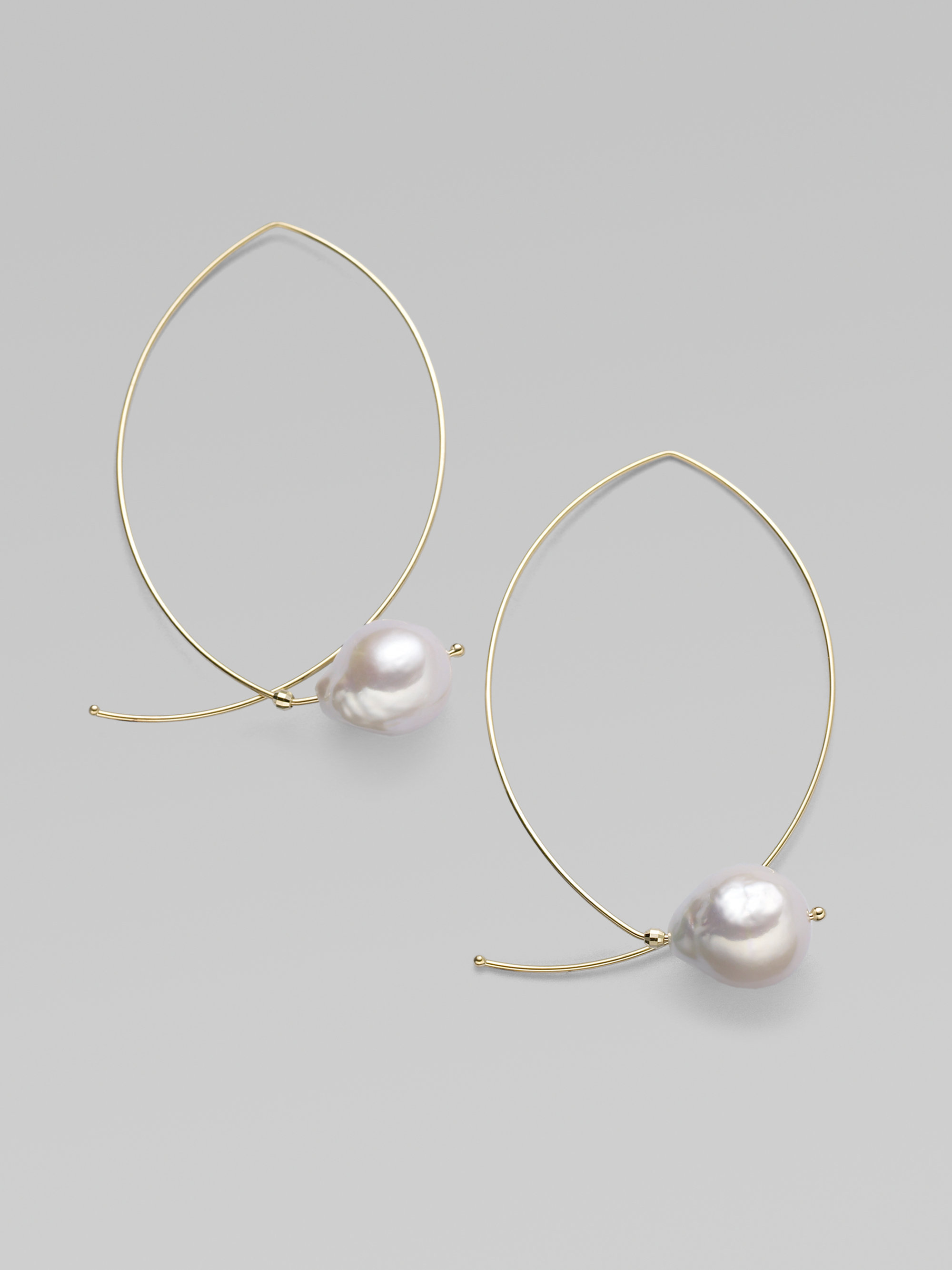 Mizuki Baroque Freshwater Pearl 14k Yellow Gold Earrings in (gold) | Lyst