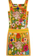 Moschino Floralprint Cotton Blend Mini Dress