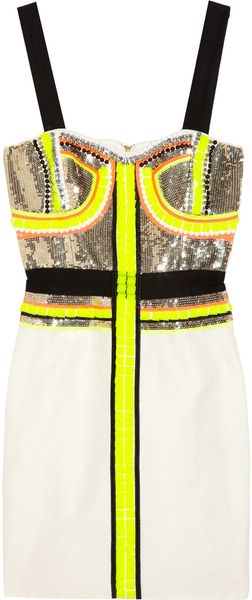 Sass And Bide Stripe Effect Embellished Silkblend Dress - Lyst