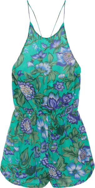 Zimmermann Oasis Floralprint Cotton and Silkblend Playsuit - Lyst
