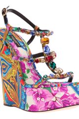 Dolce & Gabbana Printed Wedge Sandal