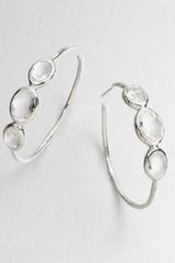  Clear Quartz Sterling Silver Hoop Earrings