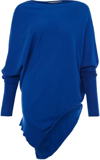 Marithé x François Girbaud Blue Turnabout Asymmetric Batwing Jumper - Lyst
