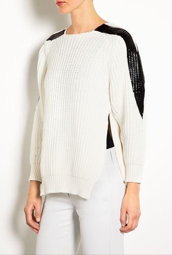 Sportmax Fischio Arm Panelled Chunky Jumper - Lyst