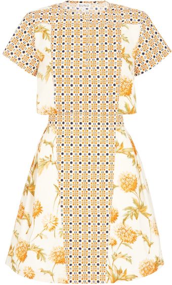 Suno Hydrangea Vines Folk Quilt Dress - Lyst