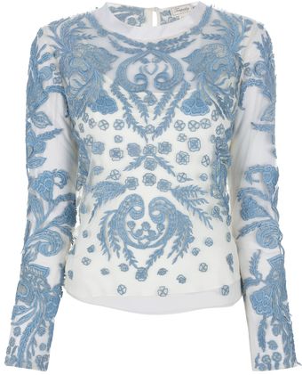 Temperley London Embroidered Sheer Blouse - Lyst
