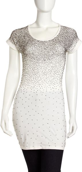 Alberto Makali Metallic Long Beaded Tee - Lyst