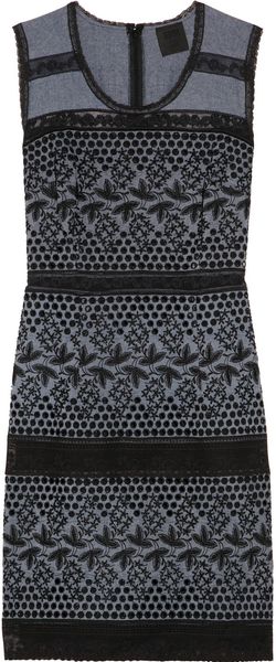 Anna Sui Chambray Eyelet Dress - Lyst