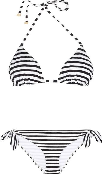 Dolce & Gabbana Striped Triangle Bikini - Lyst