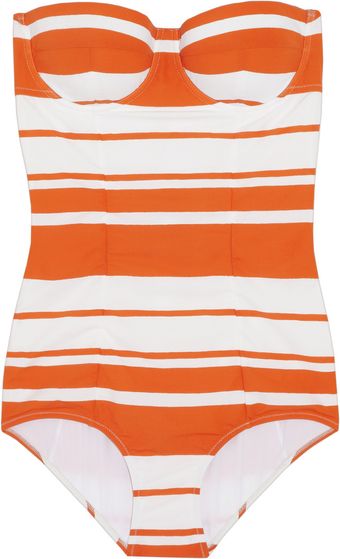 Dolce & Gabbana Striped Molded Swimsuit - Lyst