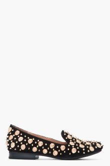 Jeffrey Campbell Black Suede Studded Elegant Lion Flats - Lyst