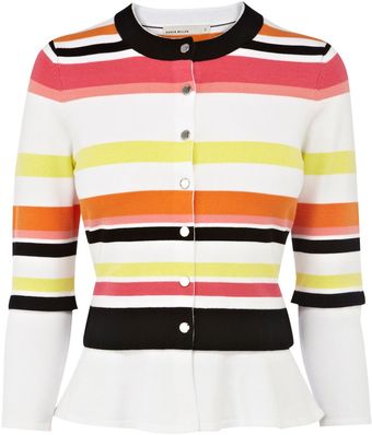Karen Millen Stripe Knit Collection Cardigan - Lyst