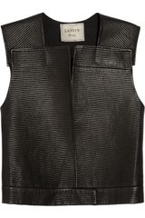 Lanvin Handstitched Sleeveless Leather Jacket