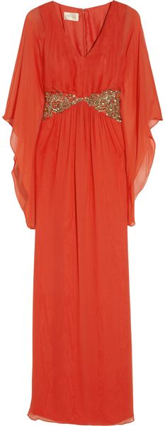 Notte By Marchesa Embellished Silkchiffon Gown - Lyst
