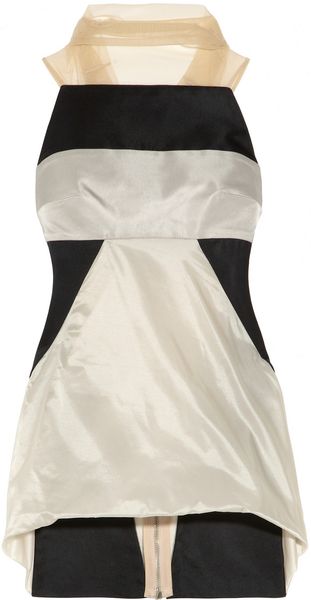 Rick Owens Bustier Stretchtulle Duchessesatin and Shell Top - Lyst