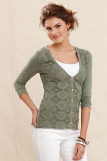 Tommy Hilfiger Lace V Neck Cardigan - Lyst