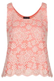 Topshop Scallop Lace Vest - Lyst