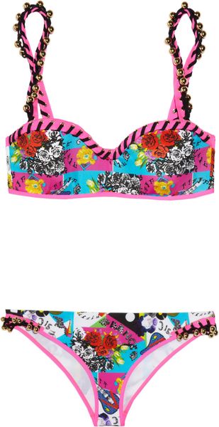 Versace Printed Underwired Bikini - Lyst