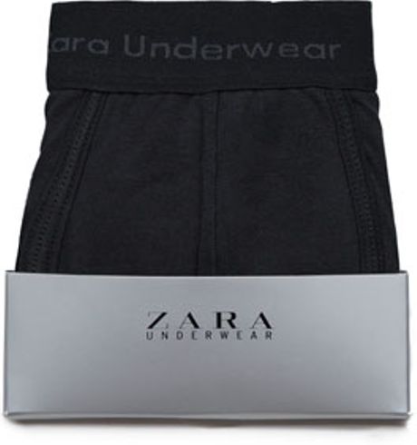 Zara Boxer Shorts with Logo On The Waistband in Black for Men | Lyst