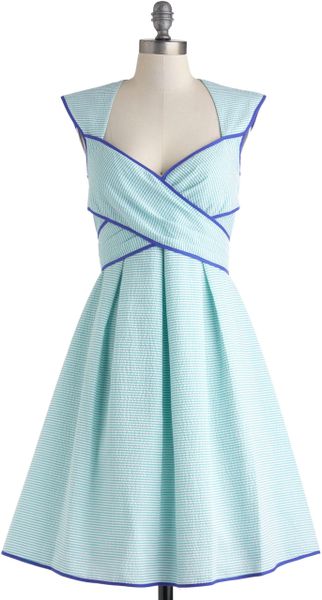 ModCloth Side Bay Side Dress in Sea - Lyst