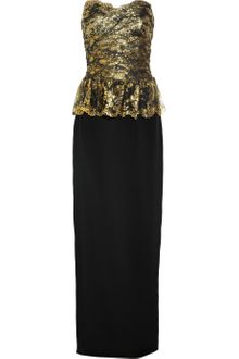 Notte By Marchesa Lace-Embellished Silk Gown - Lyst