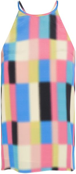 Tibi Printed Silk Halter Camisole - Lyst