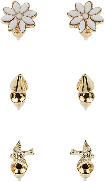 Topshop Daisy Bird Earring Pack - Lyst