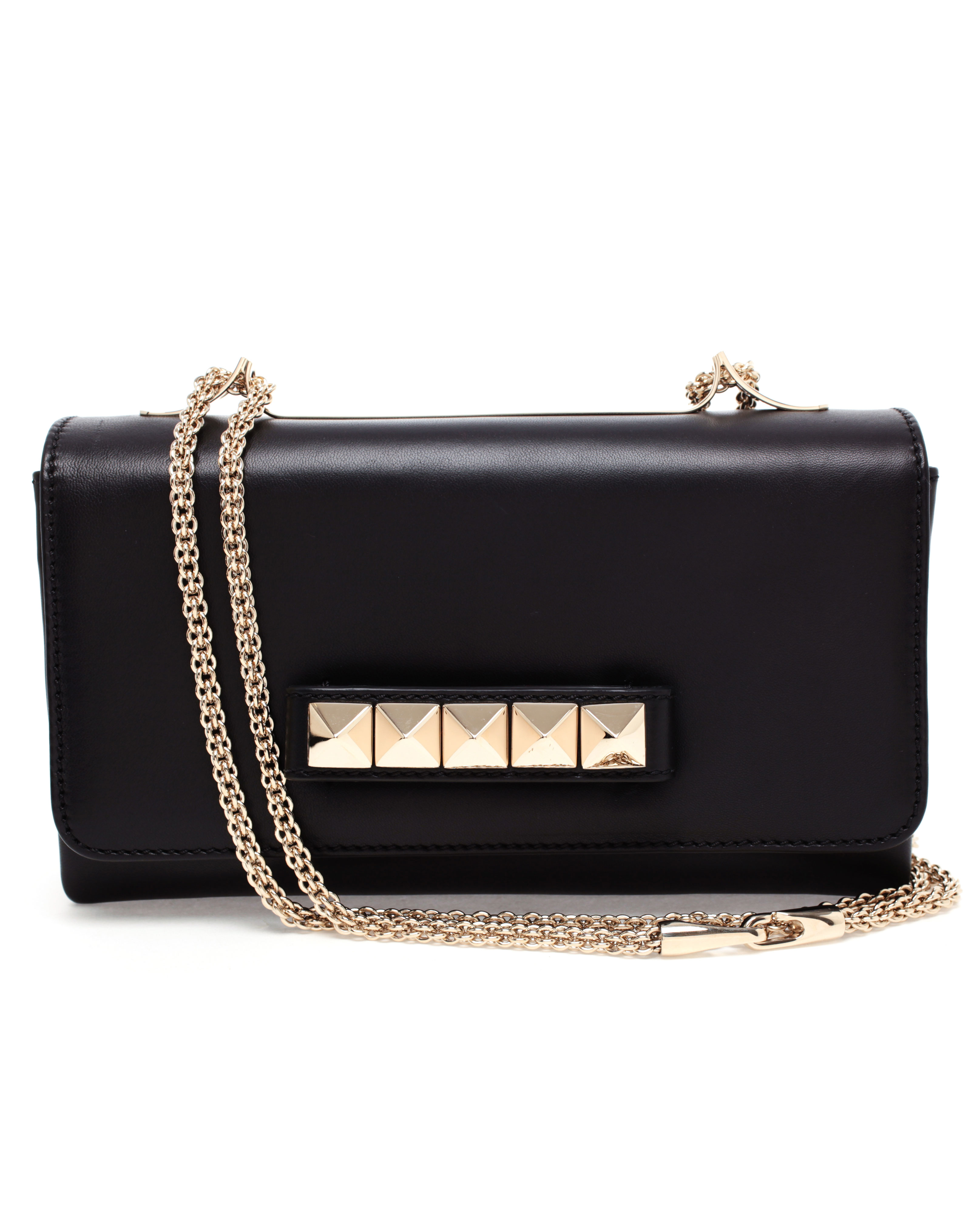 valentino studded leather shoulder bag