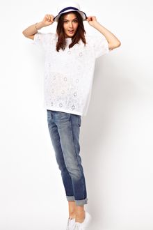 ASOS Collection Premium T-Shirt in Lace with Cut Out Back - Lyst