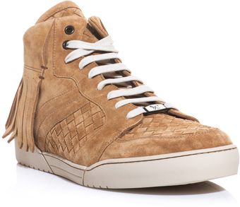 Bottega Veneta Tassel Back High To Woven Trainers - Lyst